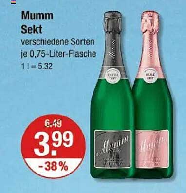 Mumm Sekt verschiedene Sorten je 0,75-Liter-Flasche
