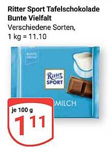 Ritter Sport Tafelschokolade Bunte Vielfalt