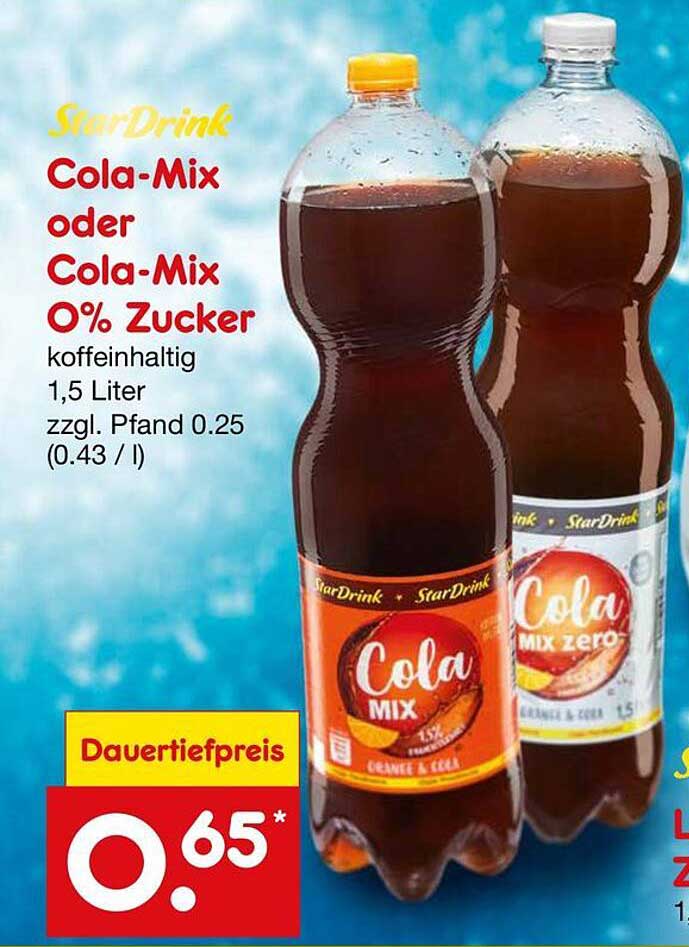 StarDrink Cola-Mix oder Cola-Mix 0% Zucker (1,5 Liter)