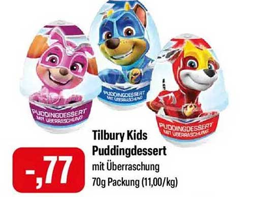 Tilbury Kids Puddingdessert mit Überraschung 70g Packung