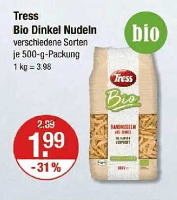 Tress Bio Dinkel Nudeln verschiedene Sorten je 500-g-Packung