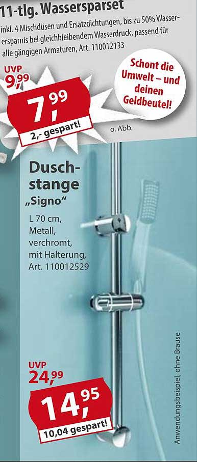11-tlg. Wassersparset inkl. Duschstange "Signo"