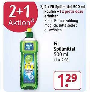2 x Fit Spülmittel 500 ml kaufen – 1 x gratis dazu erhalten!