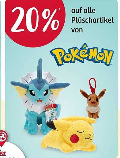 20% Rabatt auf alle Plüschartikel von Pokémon