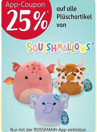 25 % Rabatt auf alle Plüschartikel von Squishmallows