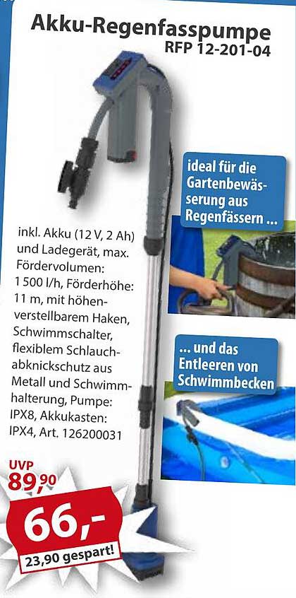 Akku-Regenfasspumpe RFP 12-201-04
