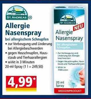 Allergie Nasenspray - 20 ml Spray für 4,99 €