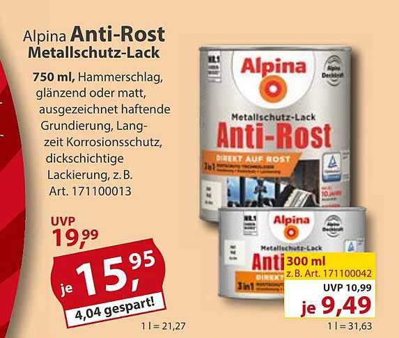 Alpina Anti-Rost Metallschutz-Lack