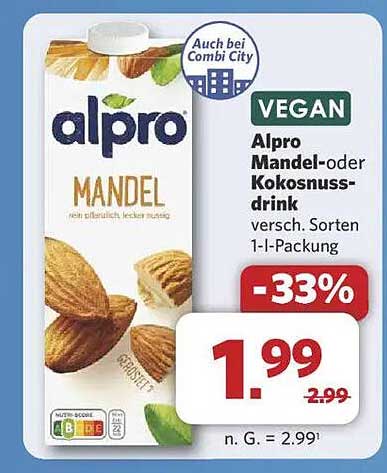 Alpro Mandel- oder Kokosnussdrink 1-L-Packing