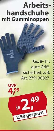Arbeits-Handschuhe mit Gumminnoppen