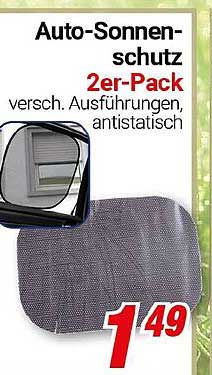 Auto-Sonnenschutz 2er-Pack - verschiedene Ausführungen, antistatisch