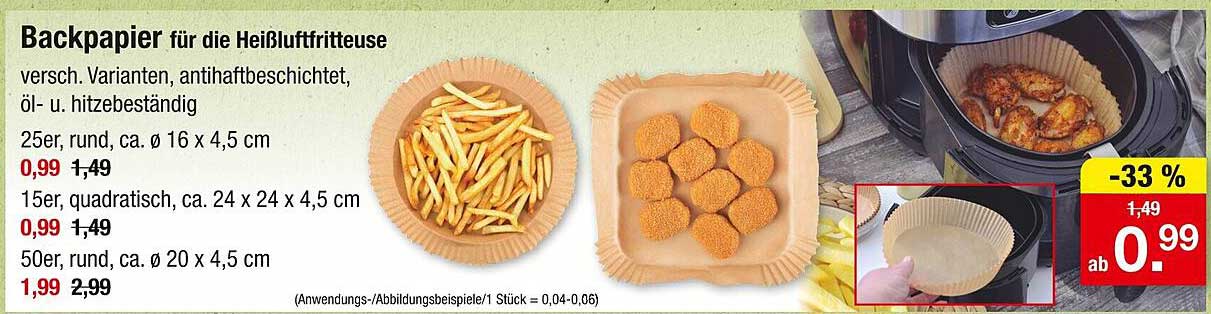 Backpapier für die Heißluftfritteuse – verschiedene Varianten