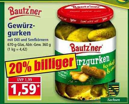 Bautz'ner Gewürzgurken 360 g