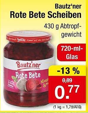 Bautz'ner Rote Bete Scheiben 720 ml