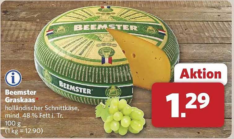 Beemster Graskaas – Holländischer Schnittkäse mit 48 % Fett i. Tr.