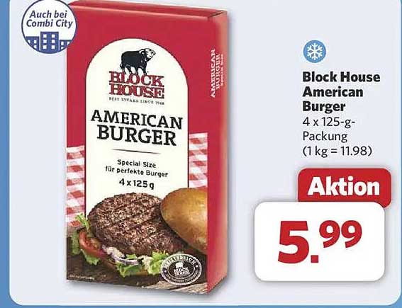 Block House American Burger 4 x 125-g-Packung