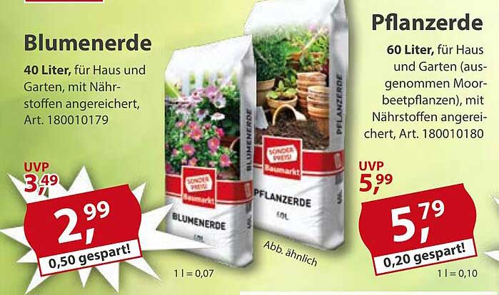 Blumenerde 40 Liter für Haus und Garten