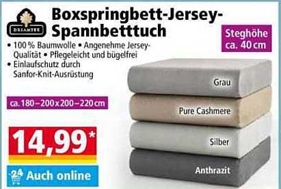 Boxspringbett-Jersey-Spannbettuch