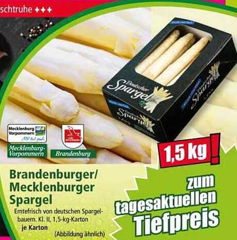 Brandenburger/Mecklenburger Spargel 1,5 kg zum tagesaktuellen Tiefpreis