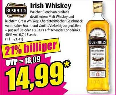 Bushmills Irish Whiskey 0,7 l Flasche