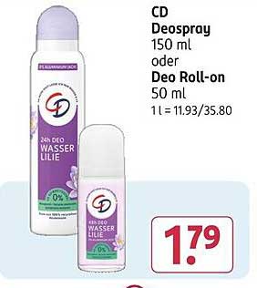CD Deospray 150 ml oder Deo Roll-on 50 ml