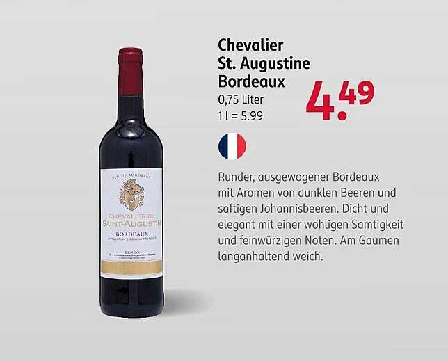 Chevalier St. Augustine Bordeaux 0,75 Liter