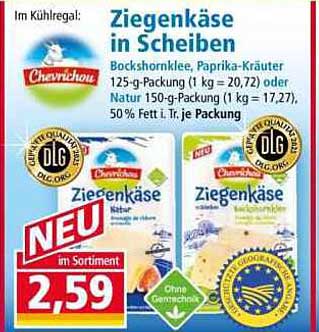 Chevrichou Ziegenkäse in Scheiben