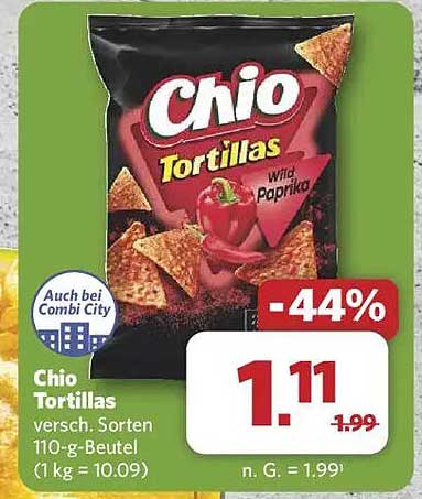 Chio Tortillas verschiedene Sorten 110-g-Beutel