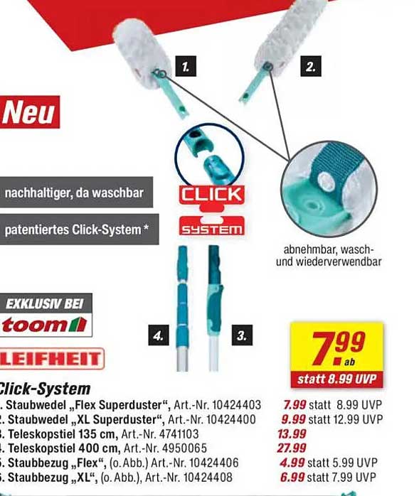 CLICK-System Staubwedel von Leifheit