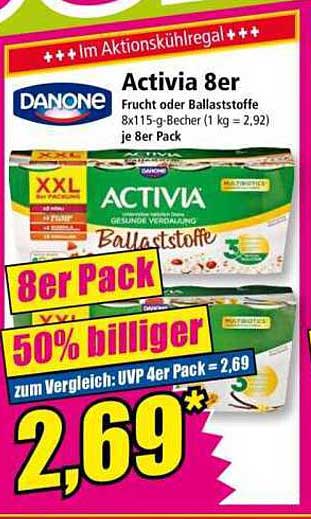 Danone Activia 8er Pack - Frucht oder Ballaststoffe