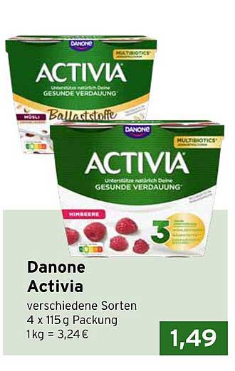 Danone Activia verschiedene Sorten 4 x 115 g Packung