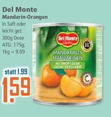 Del Monte Mandarin-Orangen in Saft oder leicht gezuckert - 300g Dose