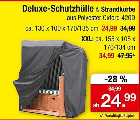 Deluxe-Schutzhülle f. Strandkörbe aus Polyester Oxford 420D