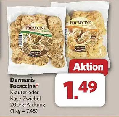 Dermaris Focaccine Kräuter oder Käse-Zwiebel 200-g-Packung