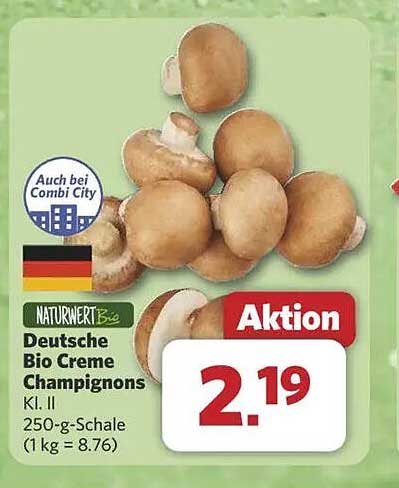 Deutsche Bio Creme Champignons Kl. II 250-g-Schale