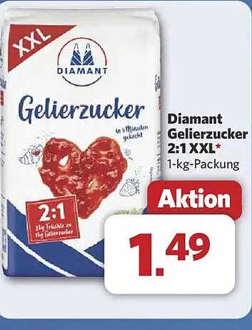 Diamant Gelierzucker 2:1 XXL 1-kg-Packung