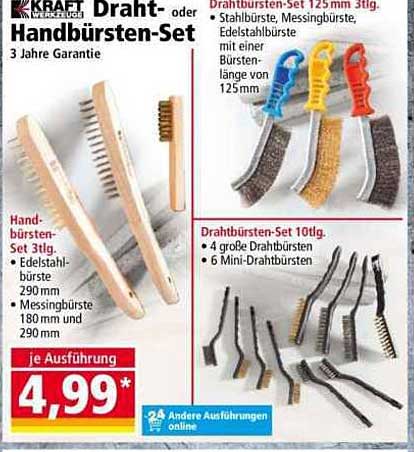 Drähte- oder Handbürsten-Set - 3 Jahre Garantie