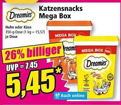 Dreamies Katzensnacks Mega Box - Huhn oder Käse
