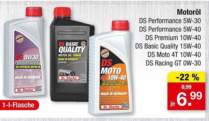 DS Moto 4T 10W-40 Motoröl - 1-Liter-Flasche