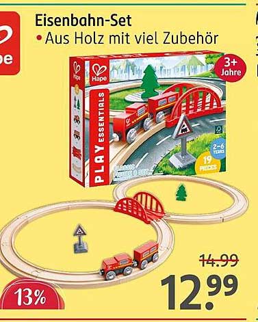 Eisenbahn-Set - Aus Holz mit viel Zubehör
