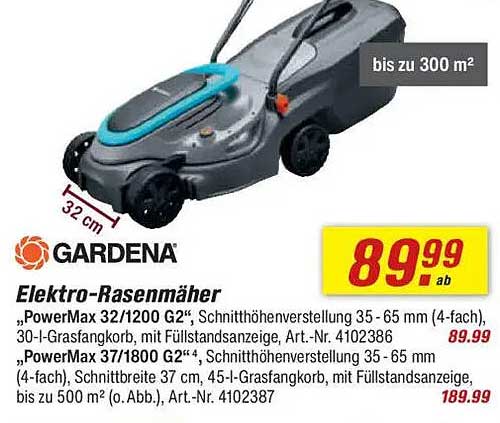 Elektro-Rasenmäher "PowerMax 32/1200 G2" und "PowerMax 37/1800 G2"