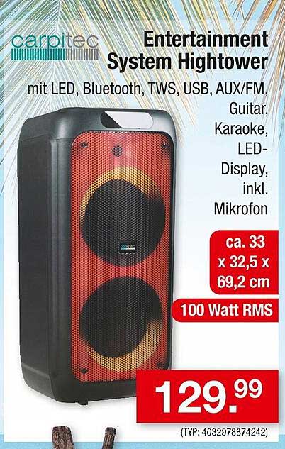 Entertainment System Hightower mit LED und Bluetooth