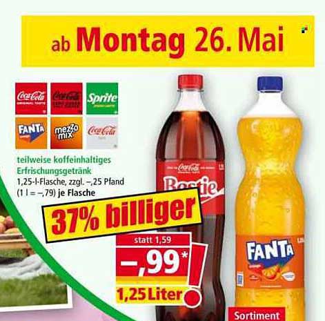 Erfrischungsgetränke 1,25 Liter - ab 26. Mai bei Norma