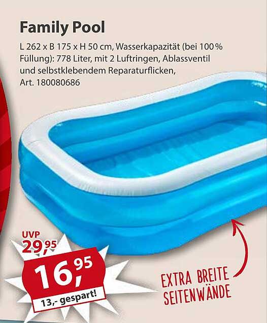 Family Pool 262 x 175 x 50 cm