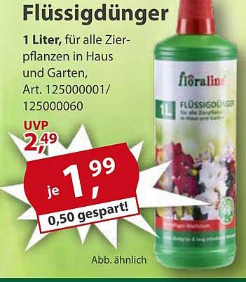 floraline Flüssigdünger 1 Liter für alle Zierpflanzen in Haus und Garten