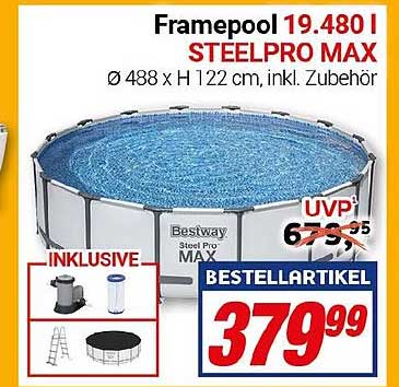 Framepool 19.480 l STEELPRO MAX Ø 488 x H 122 cm, inkl. Zubehör