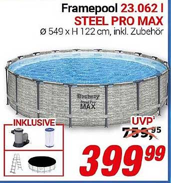 Framepool 23.062 STEEL PRO MAX Ø 549 x H 122 cm, inkl. Zubehör