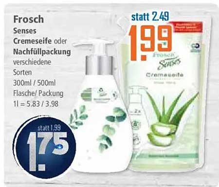 Frosch Senses Cremeseife oder Nachfüllpackung in verschiedenen Sorten