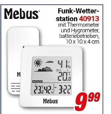 Funk-Wetterstation 40913 mit Thermometer und Hygrometer
