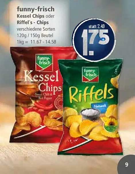 funny-frisch Kessel Chips oder Riffel's Chips, verschiedene Sorten